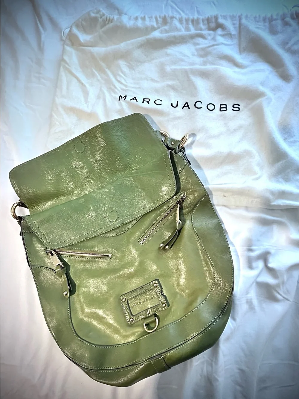 Rare Vintage Marc Jacobs Green Leather Shoulder Bag